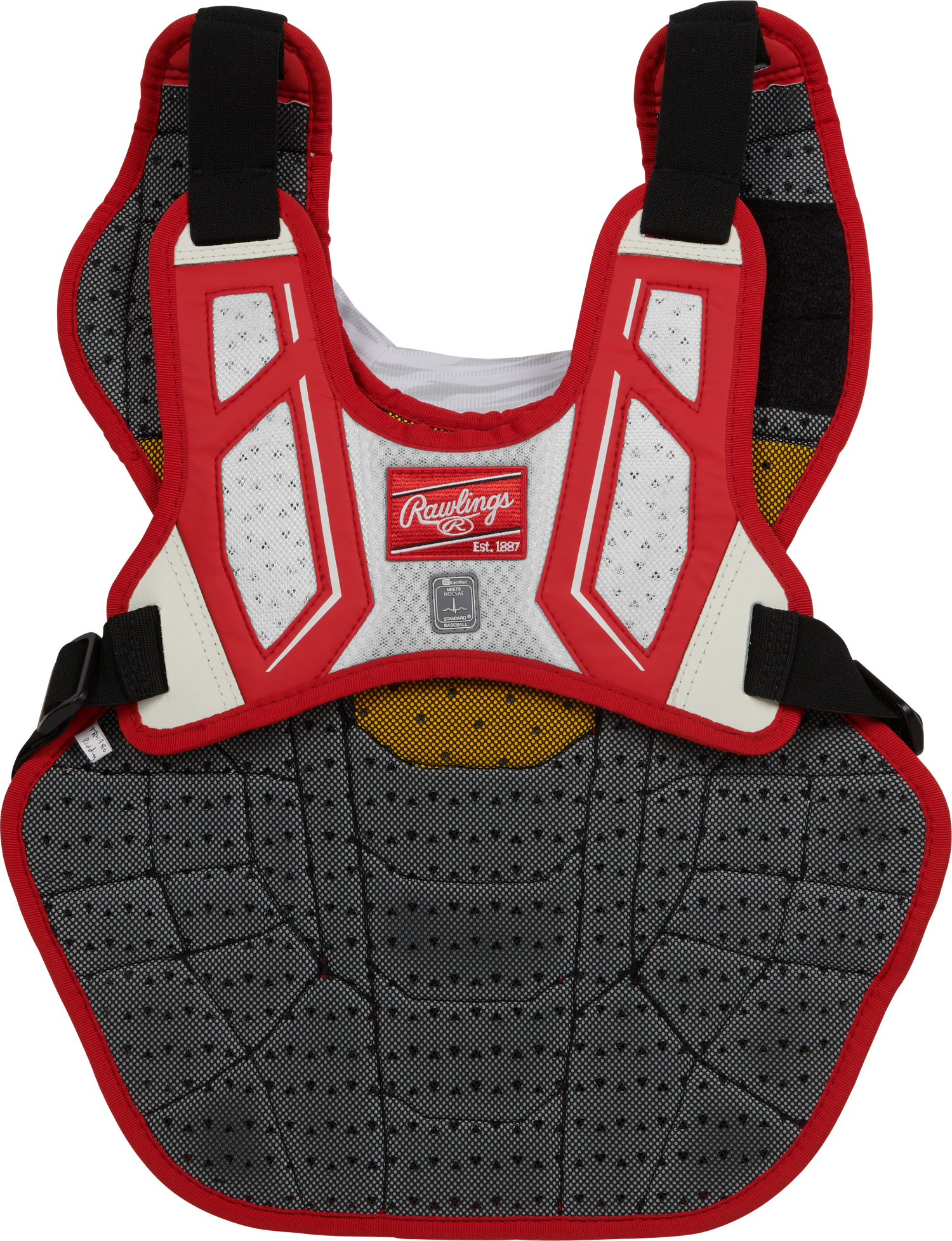 Rawlings-VELO-2.0-CPV2NI-Intermediate-15-5-Inch-Catchers-Chest-Protector-Scarlet-White-Front-View