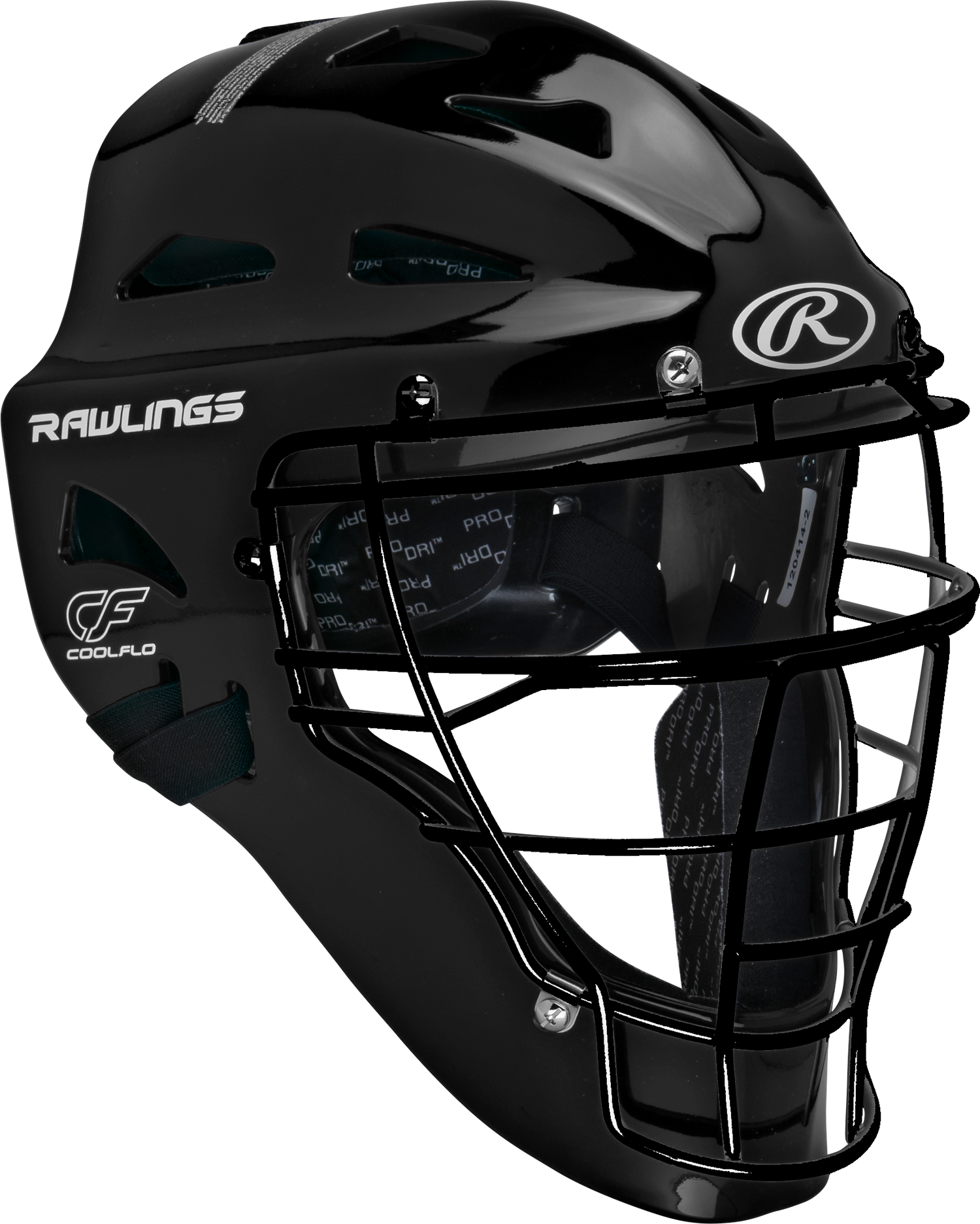 Rawlings-Players-Series-CHPLY-Youth-Coolflo-Hockey-Style-Catchers-Helmet-Black-Front-View