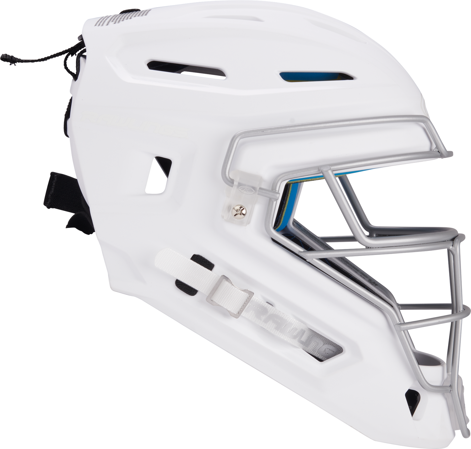 Rawlings-Mach-Matte-2-Tone-CHMCHS-Senior-Hockey-Style-Catchers-Helmet-White-White-Front-View