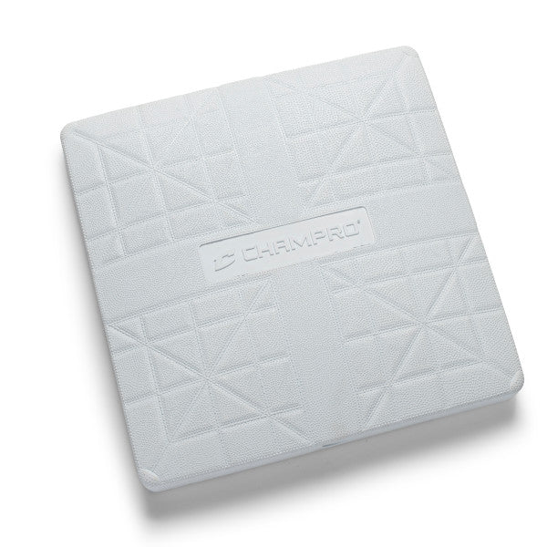 Champro-Molded-Pro-Style-Base-Set-B001X2-18-Inch-Baseball-Softball-Three-Pack-White-Front-View