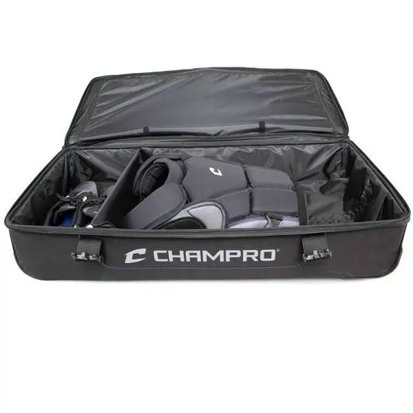 Champro-Wheeled-Umpire-Equipment-Bag-E52-Black-Front-View