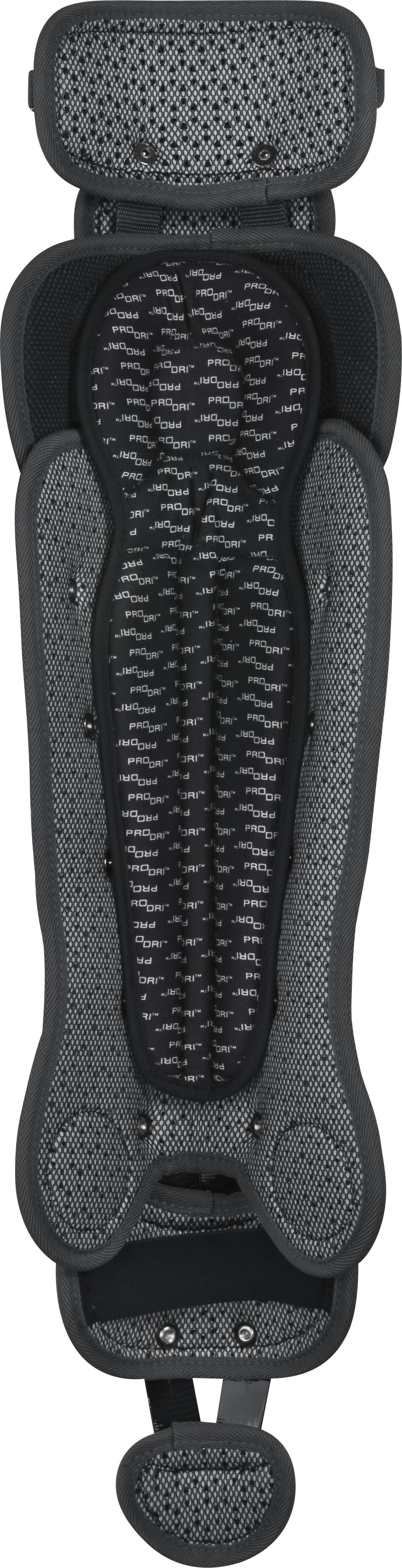 Rawlings-VELO-2.0-LGVELI-Intermediate-15-5-Inch-Catchers-Leg-Guards-Black-Graphite-Front-View