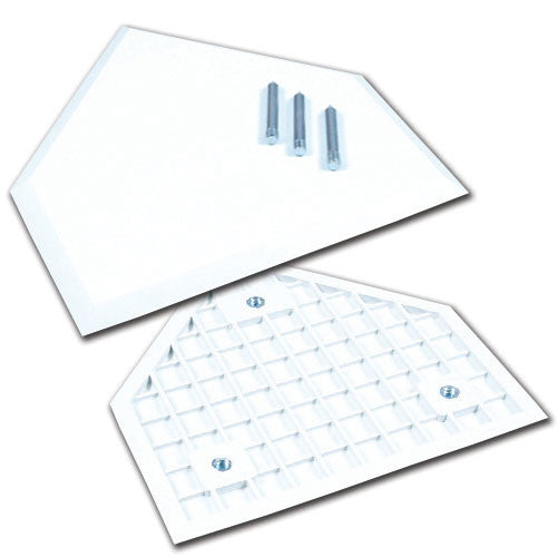 Champro-Molded-Rubber-Home-Plate-with-Spikes-B032-Baseball-Softball-White-Front-View