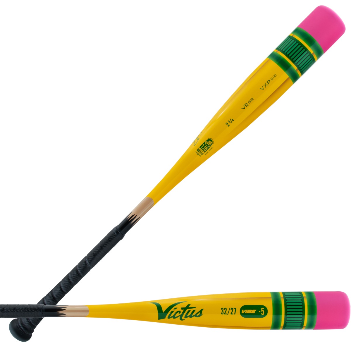 2025 Victus PENCIL SENIOR LEAGUE -5 USSSA Baseball Bat with one-piece aluminum design, mid-balanced construction, ergonomic handle taper, and micro-perforated grip, available at SPC Sports.