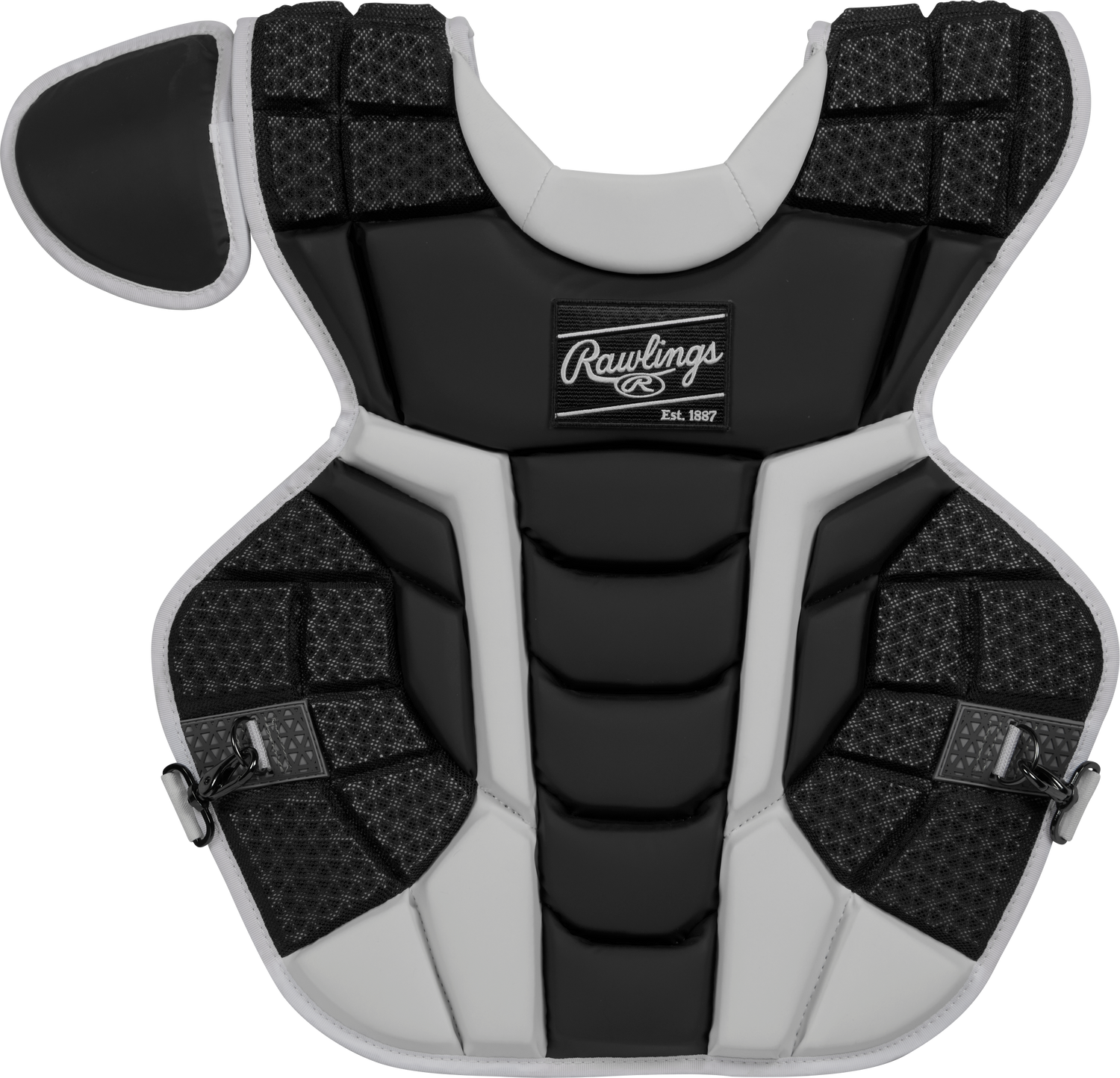 Rawlings-Mach-CPMCN-Adult-17-Inch-Catchers-Chest-Protector-Black-Front-View