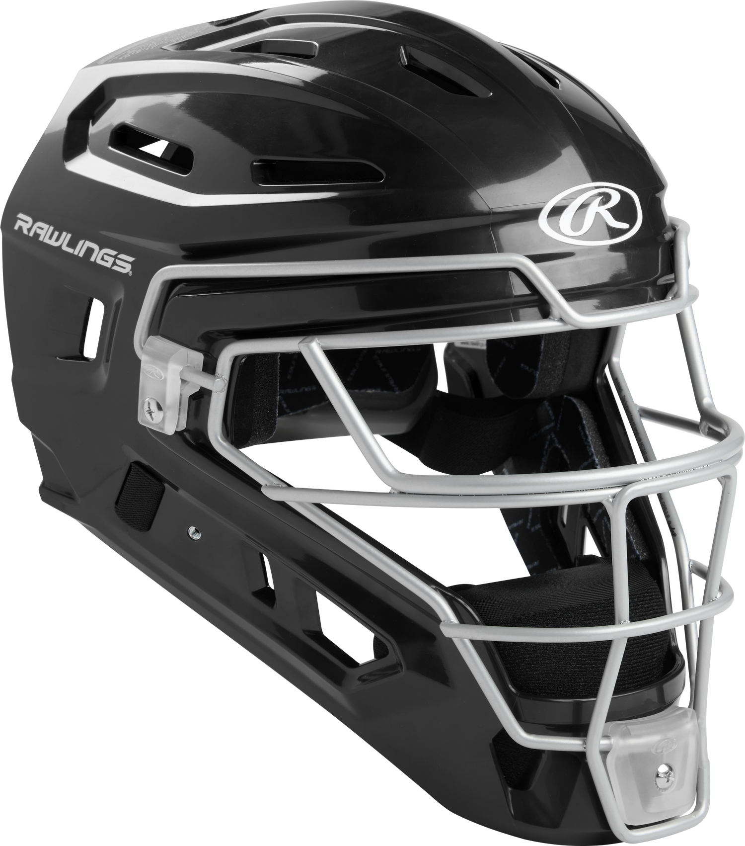 Rawlings-Renegade-CHR2S-Senior-Hockey-Style-Catchers-Helmet-Black-Silver-Front-View