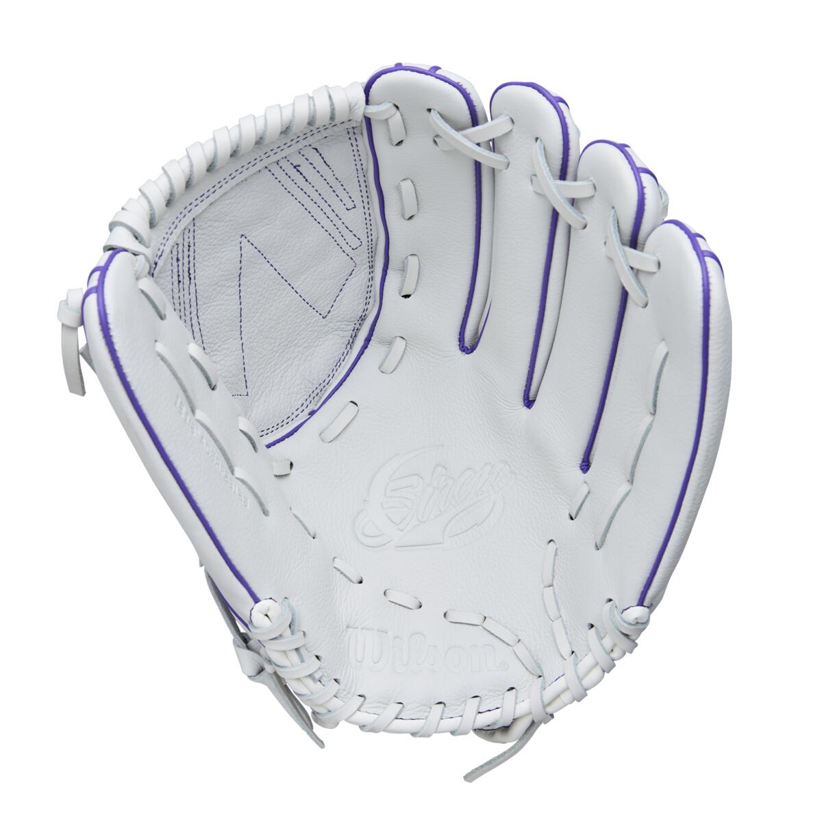 Wilson - Gant de softball - A500 - Siren - Cuir - Ajustement Quick - Wit/ Vert Bleu Wilson - Gant de softball - A500 - Siren - Cuir - Ajustement Quick - Wit/ Vert Bleu
