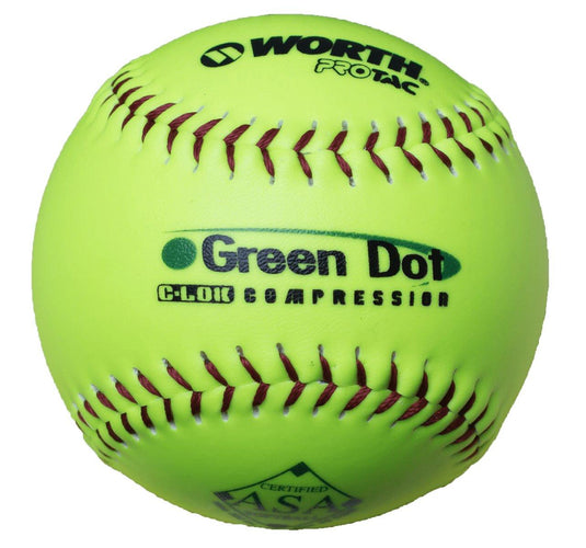 Worth Green Dot ASA 11" Slowpitch Softball AHD11SY - SPC