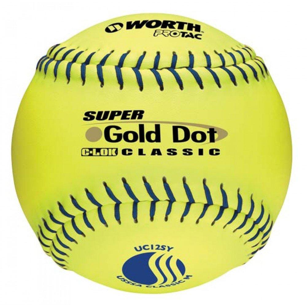 Worth Super Gold Dot USSSA 12" Slowpitch Softball UC12SY - SPC