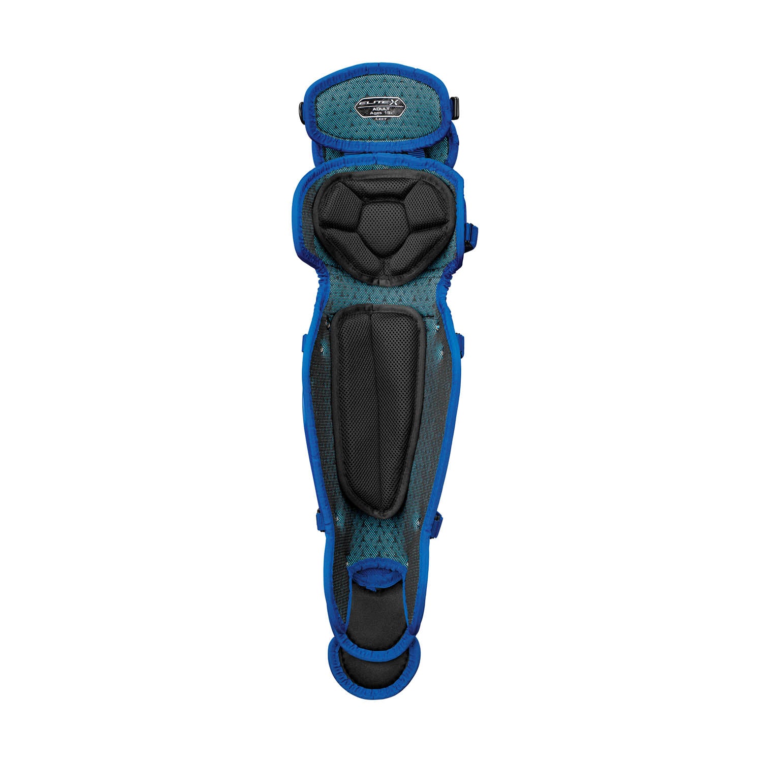 Easton-Elite-X-ELXLGA-Adult-16-5-Inch-Catchers-Leg-Guards-Royal-Front-View