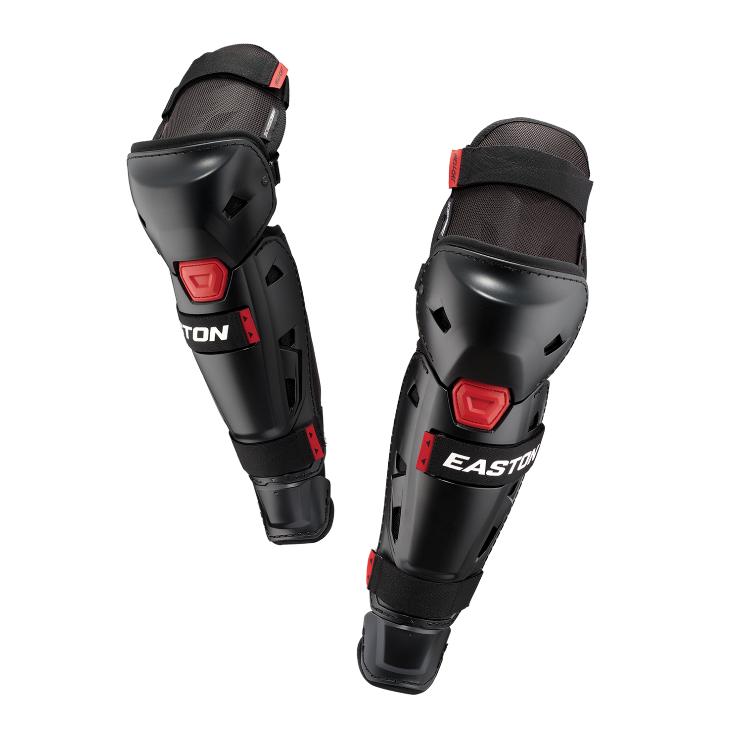 Easton-Hellcat-HELCATLGLX-Large-XLarge-Slowpitch-Fielding-Leg-Guards-Black-Front-View