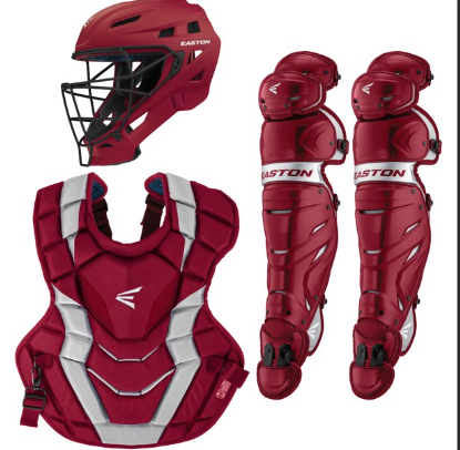 Easton-Elite-X-ELXKITA-Adult-Catchers-Box-Set-Helmet-Chest-Protector-Leg-Guards-Cardinal-Front-View